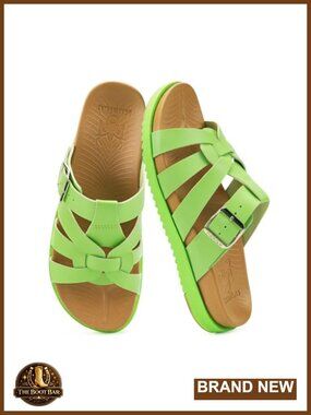Faux Leather Gladiator Sandals with Arch Support - Slip On Cushion Slides
